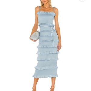 V Chapman light blue midi dress